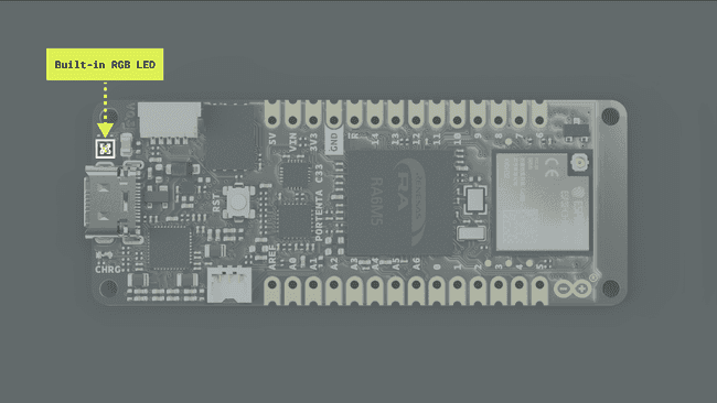 Built-in RGB LED of the Portenta C33 board