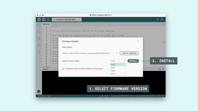 Choosing the firmware