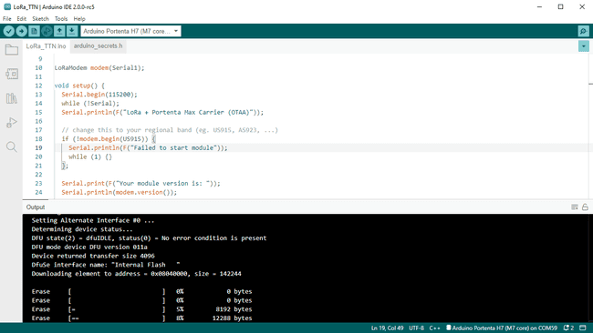 Flash memory memory measurement in an ARM-based Arduino® board