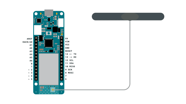 Simple circuit with board and antenna.