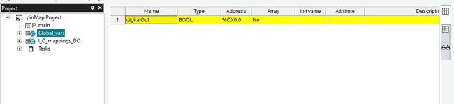 Global Variable List mapped variable