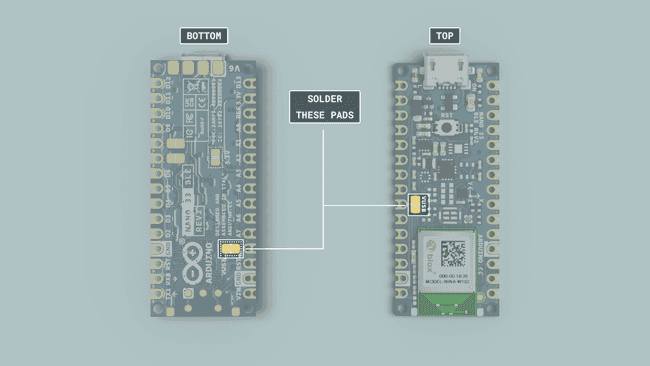 Soldering the VUSB pins.