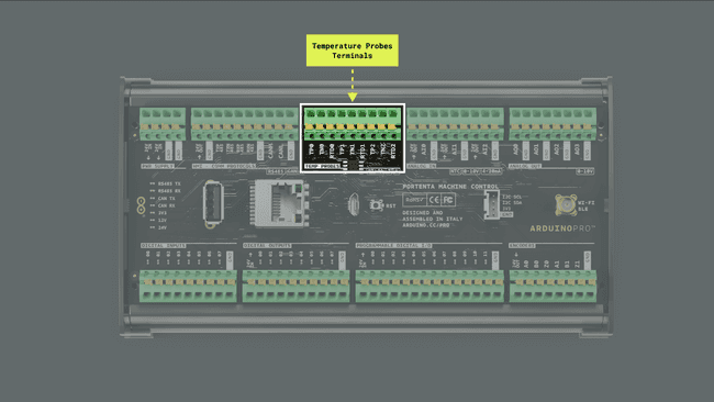 Portenta Machine Control temperature probes terminals