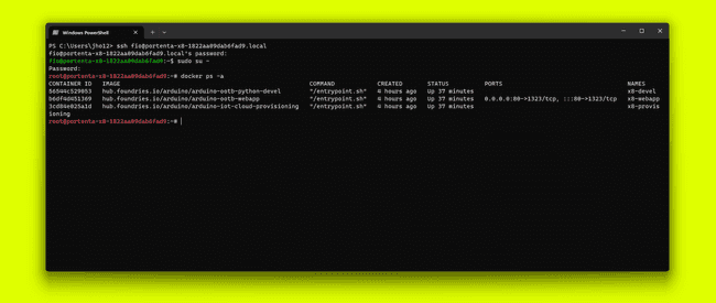 Portenta X8 Communication over SSH Session