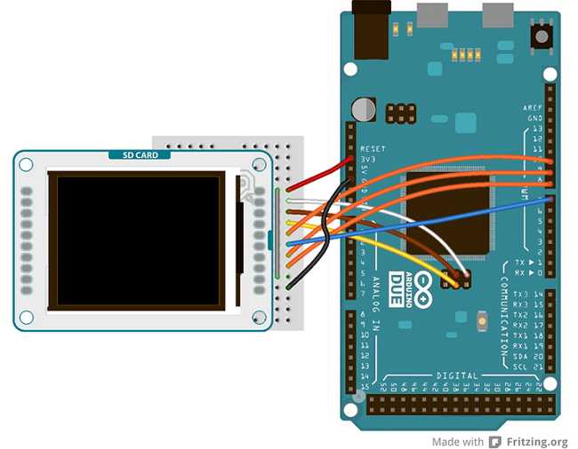 Circuit of the Due and the TFT screen.