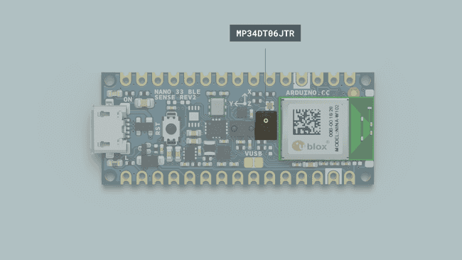 The MP34DT06JTR microphone sensor.