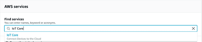Search for "IoT Core".