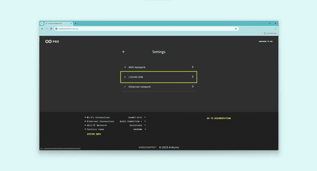 Pro 4G Module OOTB Activation - Settings Option