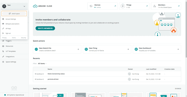 Switch Space Selector