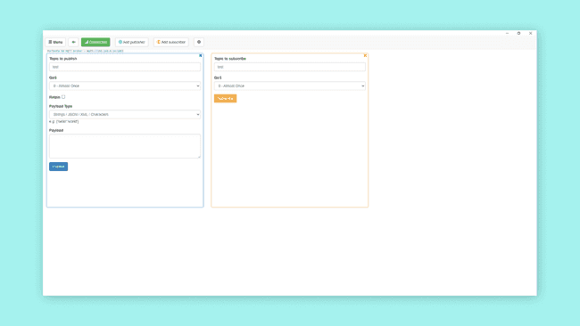 MQTTBox graphical user interface (GUI).