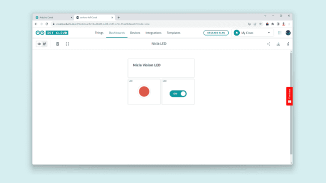 Arduino Cloud Dashboard setup