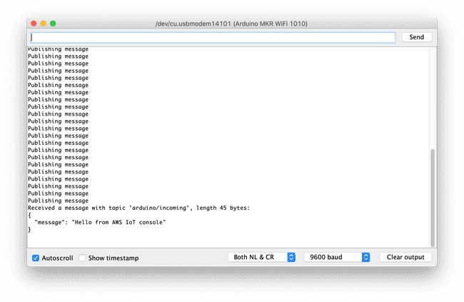 Serial Monitor data.