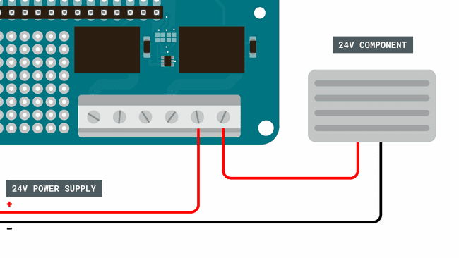 A circuit involving a 24V component.