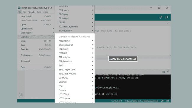 Nano ESP32 examples.